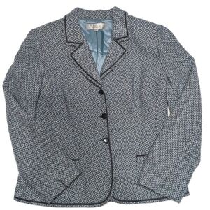 Tahari Black and Gray Patterned Blazer